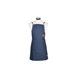 Zzmen Tablier de barbier Full Jean bleu