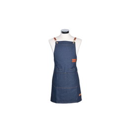 Zzmen Tablier de barbier Full Jean bleu