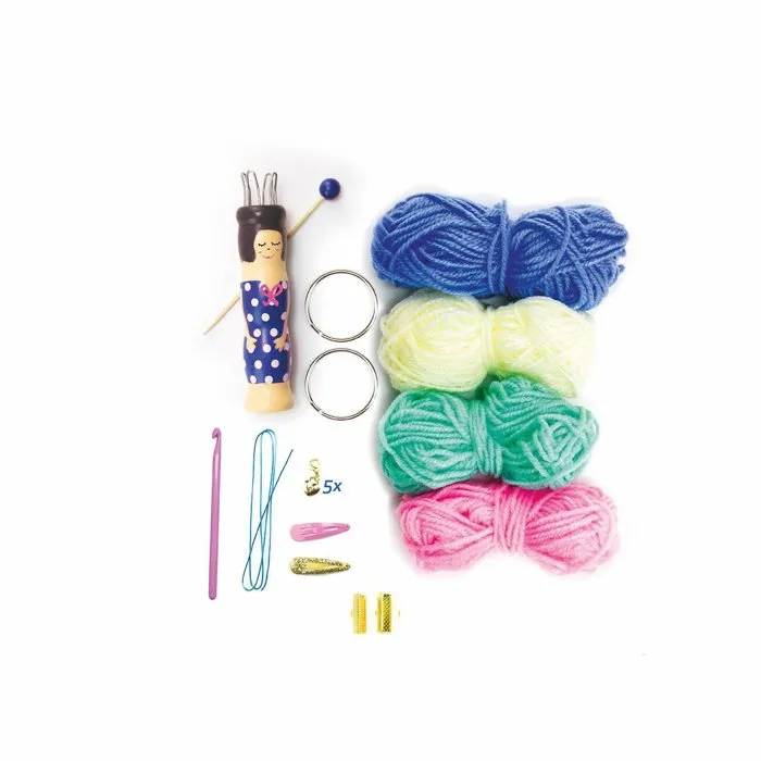 Sycomore Lovely Box - Tricotin pour enfants dès 7 ans - Kit créatif d'apprentissage avec laine pour décorations et accessoires