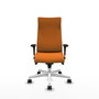 Piqueras Y Crespo Fauteuil Albacete Orange avec Mécanisme Synchrone et Base Blanche