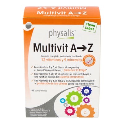 PHYSALIS MULTIVIT A-Z 45comprimés PHYSALIS MULTIVIT A-Z 45comprimés