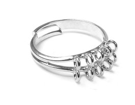 Innspiro Anneau métallique et ajustable avec anneaux argenté 18mm