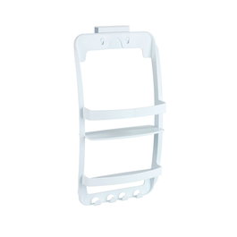Wenko Étagère de salle de bain suspendue universelle blanche 26 x 11,5 x 50 cm avec 2 paniers et 4 crochets
