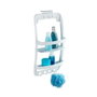 Wenko Étagère de salle de bain suspendue universelle blanche 26 x 11,5 x 50 cm avec 2 paniers et 4 crochets