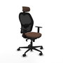 Piqueras y Crespo Chaise de Bureau Jorquera Noir et Brun foncé