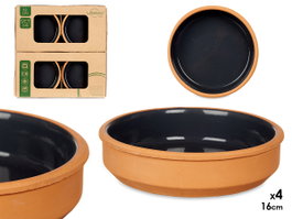 LA DEHESA Set de 6 caquelons en terre cuite coloris Antracita 16 cm