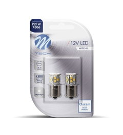 M-Tech Blister 2X LED L112W - BA15S 21XSMD2835 Blanc
