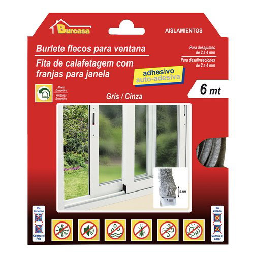 Burcasa Burlete à franges adhésif gris 6 m Burcasa Burlete à franges adhésif gris 6 m