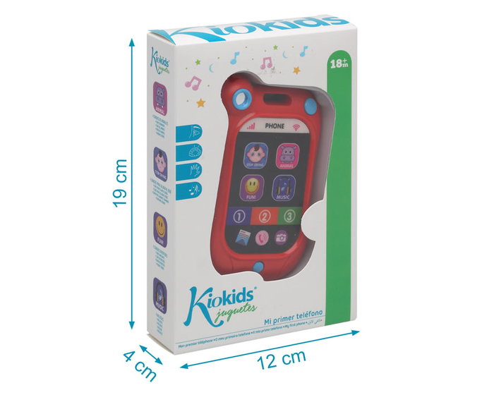 KioKids Jouet Téléphone Portable Musical Éducatif pour Enfant - Téléphone Imitation avec Mélodies, Sonneries Réelles, Suspendable - Dès 18 Mois, Multicolore KioKids Jouet Téléphone Portable Musical Éducatif pour Enfant - Téléphone Imitation avec Mélodies, Sonneries Réelles, Suspendable - Dès 18 Mois, Multicolore