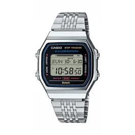Casio ABL Montre Connectée Bluetooth 38 mm Cadran Argent Acier Inoxydable Compteur de Pas Chronomètre Étanche WR