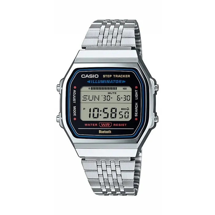 Casio ABL Montre Connectée Bluetooth 38 mm Cadran Argent Acier Inoxydable Compteur de Pas Chronomètre Étanche WR Casio ABL Montre Connectée Bluetooth 38 mm Cadran Argent Acier Inoxydable Compteur de Pas Chronomètre Étanche WR