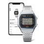 Casio ABL Montre Connectée Bluetooth 38 mm Cadran Argent Acier Inoxydable Compteur de Pas Chronomètre Étanche WR