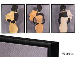 GIFTDECOR Lot de 6 Tableaux Femme Assortis 40x50cm, Cadre Noir