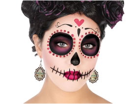 Atosa Boucles d'oreilles crâne de la mort mexicaine pour déguisement de Catrina