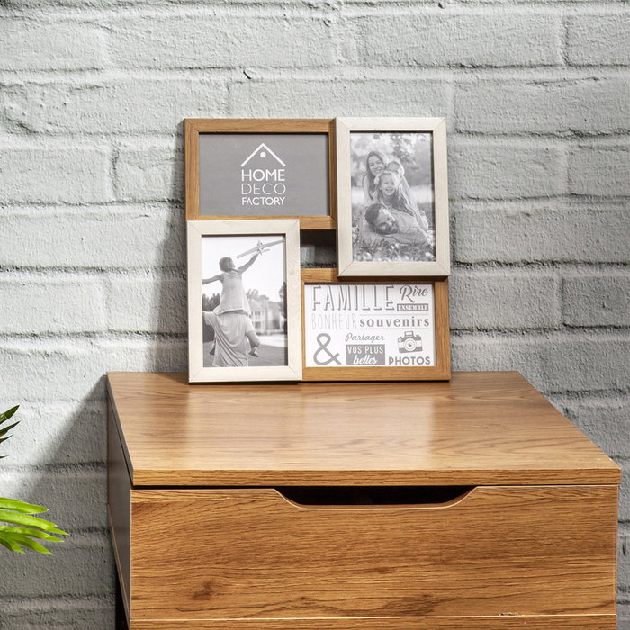 Home Deco Factory Cadre 4 Photos Bois Blanc