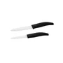Nirosta - Lot de 2 couteaux céramique - Couteau d'office et couteau de cuisine avec lames en céramique 12.5 cm et 7.5 cm - Manche ergonomique noir et blanc