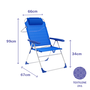 Marbueno 10247 Silla Plegable 5 Posiciones Aluminio Azul Playa Piscina 67x66x99 cm