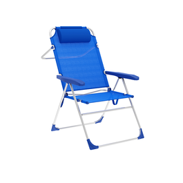 Marbueno 10247 Silla Plegable 5 Posiciones Aluminio Azul Playa Piscina 67x66x99 cm