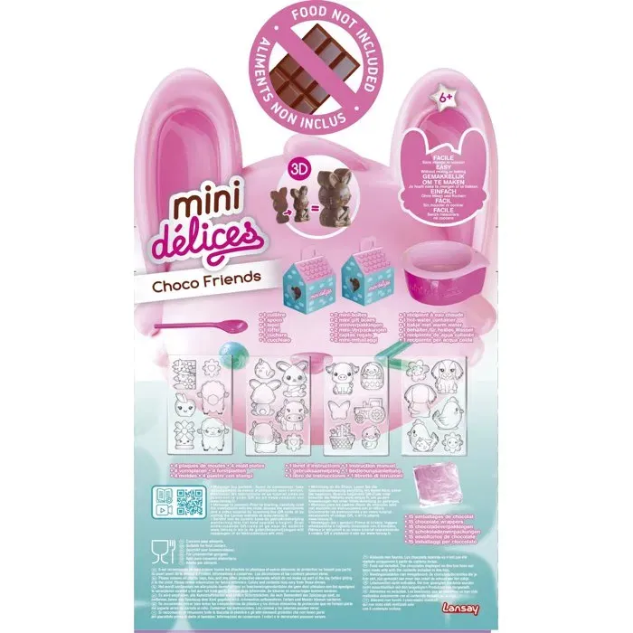 LANSAY - Mini Délices - Choco Friends - Kit Création de Chocolats Animaux - 6 Ans et Plus - Référence: Choco Friends
