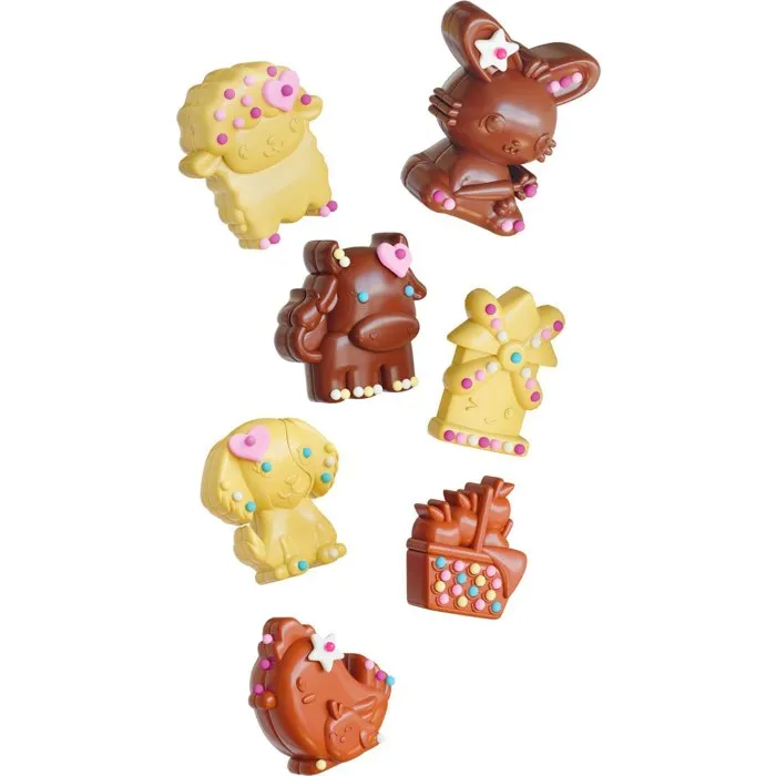LANSAY - Mini Délices - Choco Friends - Kit Création de Chocolats Animaux - 6 Ans et Plus - Référence: Choco Friends