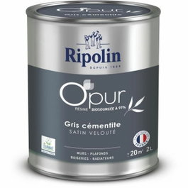 Ripolin Peinture O'PUR Gris Cimentite Satin Velouté 2 L