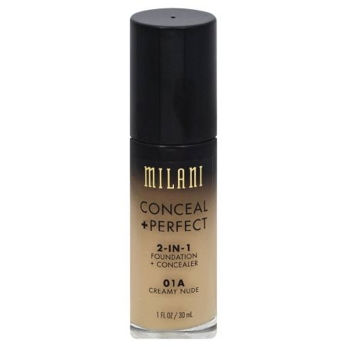 Milani Conceal + Perfect Mat Fond de teint liquide & correcteur 2-en-1, teinte 01A Creamy Nude, 30 ml Milani Conceal + Perfect Mat Fond de teint liquide & correcteur 2-en-1, teinte 01A Creamy Nude, 30 ml