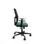 Chaise Alfera Synchro 4 positions tissu Vert émeraude Maille Noir Base en nylon noir Accoudoir 1D Sans appui-tête Roulettes 65mm nylon