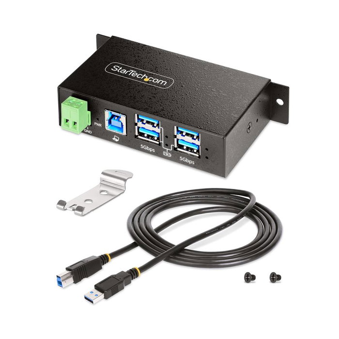 Startech 5 gr4Aindrm Hub USB 3.2 4 ports Géré - Montage mural/DIN - Métallique - Noir Startech 5 gr4Aindrm Hub USB 3.2 4 ports Géré - Montage mural/DIN - Métallique - Noir
