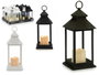 GIFTDECOR Lot de 12 Lanternes LED en Plastique et Cristal, Blanc + Noir