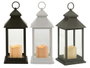 GIFTDECOR Lot de 12 Lanternes LED en Plastique et Cristal, Blanc + Noir