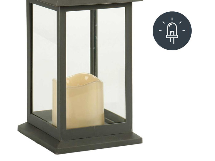 GIFTDECOR Lot de 12 Lanternes LED en Plastique et Cristal, Blanc + Noir