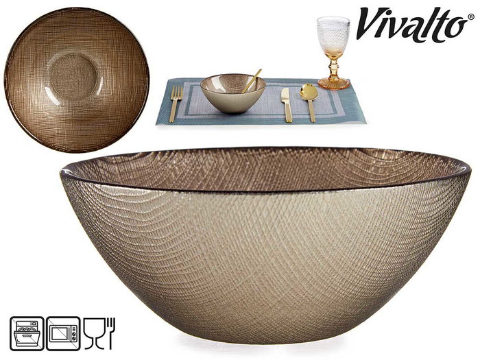 Vivalto Bol en verre 15 cm Or vieux (Set de 24) lifetme Vivalto Bol en verre 15 cm Or vieux (Set de 24) lifetme