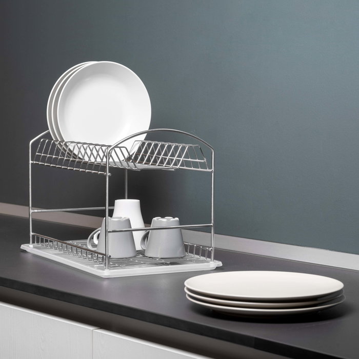 Emuca Égouttoir à vaisselle à poser Suprastar, 435x270x275mm, acier, chromé