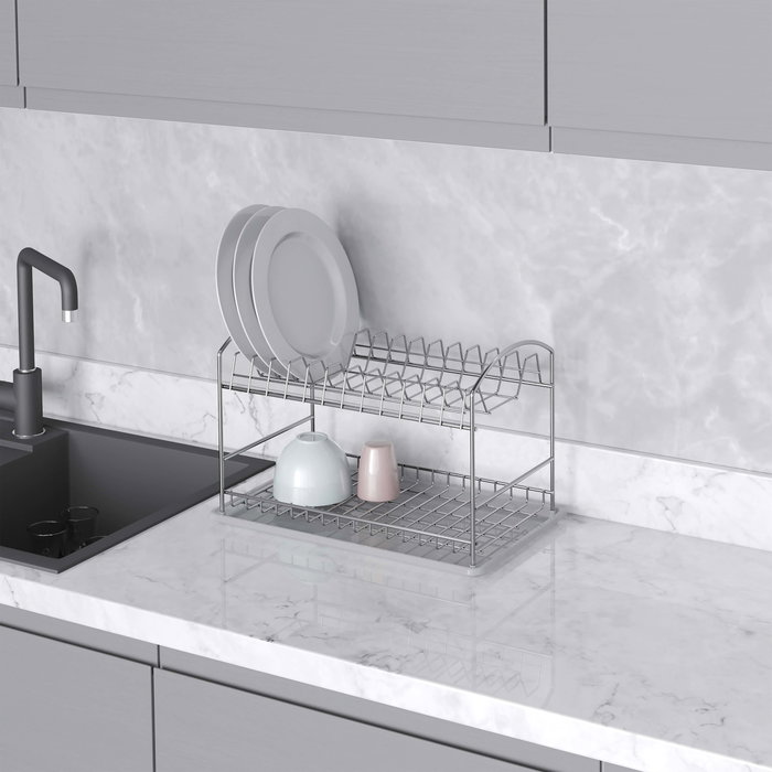 Emuca Égouttoir à vaisselle à poser Suprastar, 435x270x275mm, acier, chromé