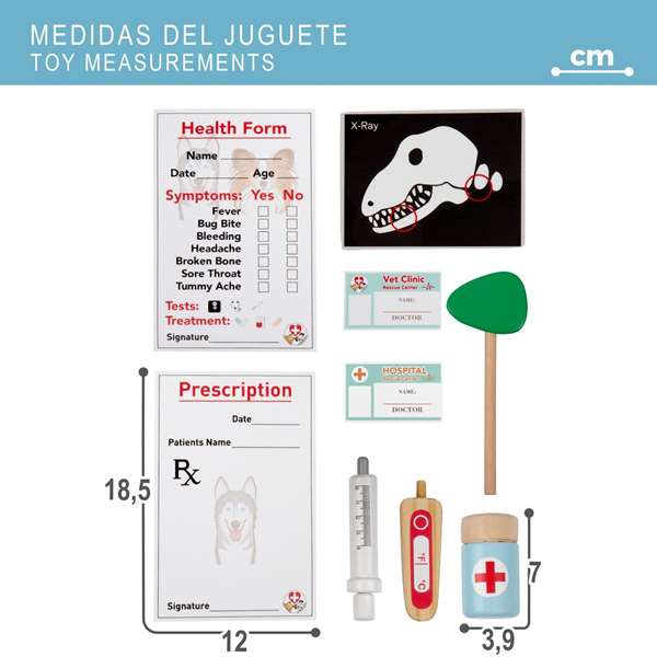 Color Baby - Hôpital vétérinaire en bois avec 17 pièces et accessoires, taille 47,5 x 47,5 x 75,5 cm, pour enfants à partir de 3 ans Color Baby - Hôpital vétérinaire en bois avec 17 pièces et accessoires, taille 47,5 x 47,5 x 75,5 cm, pour enfants à partir de 3 ans