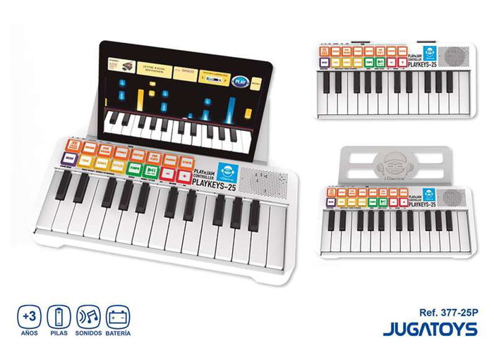 iDance - Piano électronique 25 touches - Clavier pour débutant avec connexion USB - Langue anglais - Coloris Blanc - Jouet musical en plastique