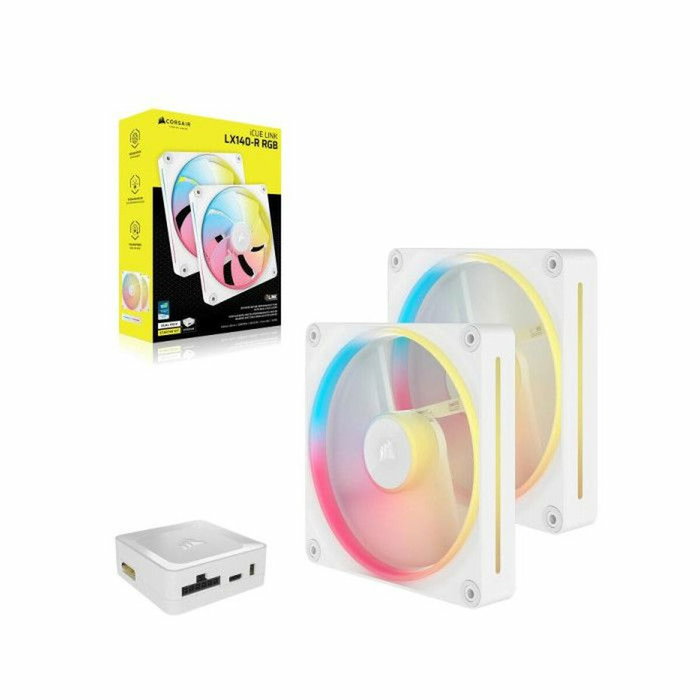 Corsair iCUE LINK LX140R RGB Blanc Dual Fan Corsair iCUE LINK LX140R RGB Blanc Dual Fan