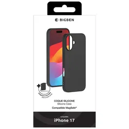 BBC Coque MagSafe en silicone pour iPhone 17 Noir - Protection élégante et compatible MagSafe