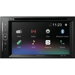 Pioneer AVH-A240DAB - Autoradio Multimédia 2 DIN avec Écran Tactile 6.2", DAB+, Bluetooth, USB, Entrée Caméra de Recul, Compatible DVD