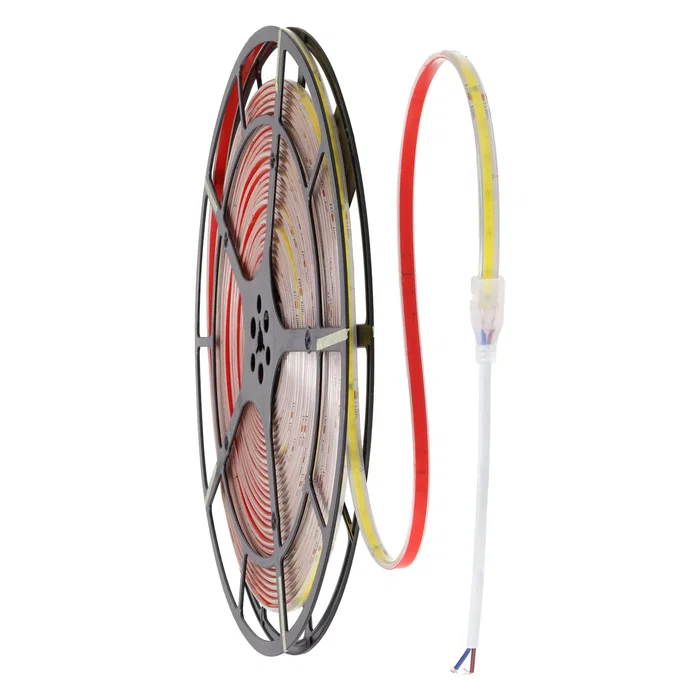 CobLed COB Tira de Leds Autorectificada 220V AC 10W/m IP65 - Rouleau de 20 Mètres Adhésif 3M Blanc Chaud 3000K