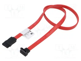 LANBERG Câble SATA 0,5m rouge avec prise angulaire