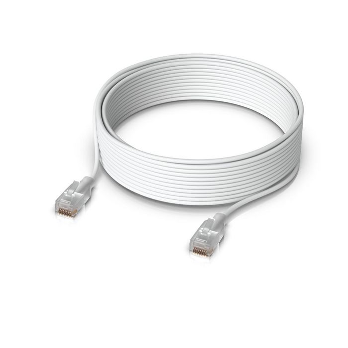Ubiquiti UniFi Cable Patch Ethernet avec effet Etherlighting, 12 m, Câble Nano-fin 2.9 mm, Blanc