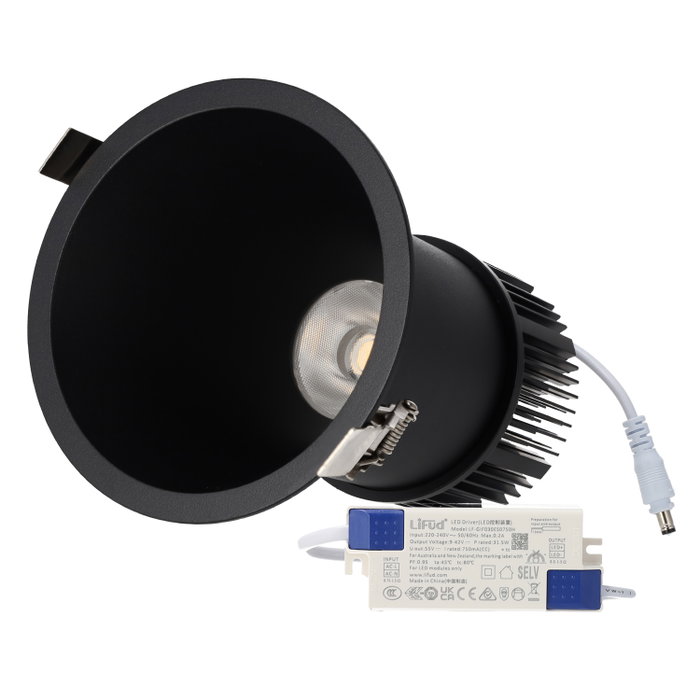 Spot encastré LED 10 W, 4000 K, Noir