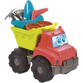 Ecoiffier Jardin 4490 - Camion de Jardin TP avec Benne Basculante, Pelle, Pioche, Arrosoir et Pots de Fleurs - Jouet pour Enfant dès 18 mois - Origine France