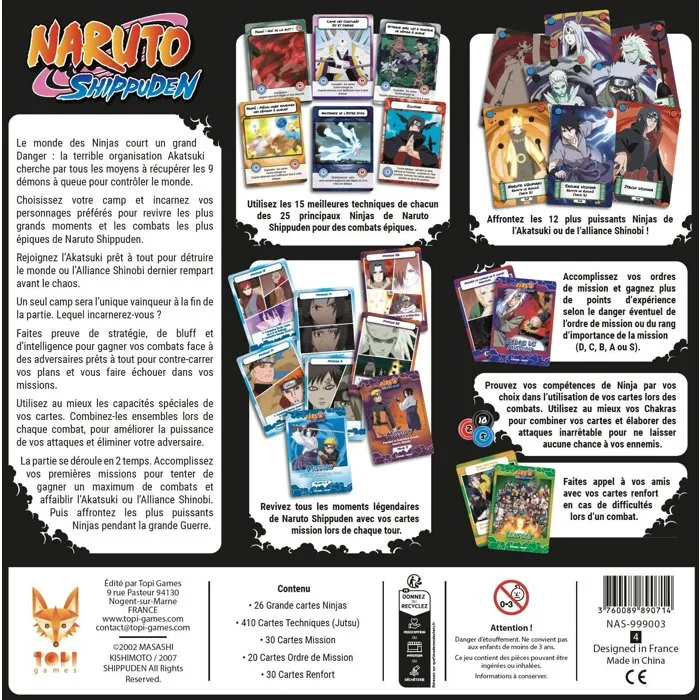 Topi Games Naruto Shippuden - Combats de Ninja - Jeu de société - 2 à 6 joueurs - Dès 7 ans