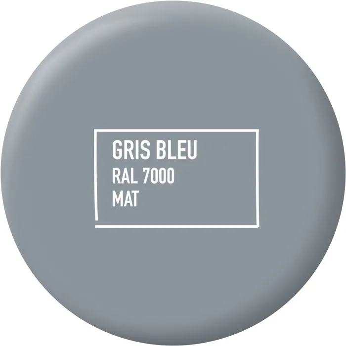 Ripolin Peinture Multisupports Bois, Fer, Métal, Béton RAL 7000 Gris Bleu Mat - 2 Litres - Résiste aux UV et Intempéries