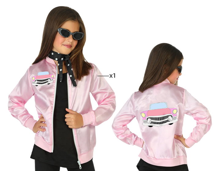 Disfraz Años 60 Niña Infantil Rosa Chichle