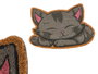 Giftdecor Paillasson Forme Chat 60x40 cm Fibre de Coco et PVC Gris et Rose (Set de 10)