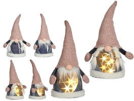 KRIST+ Ensemble Père Noël et Mère Noël avec tenue rose et LED