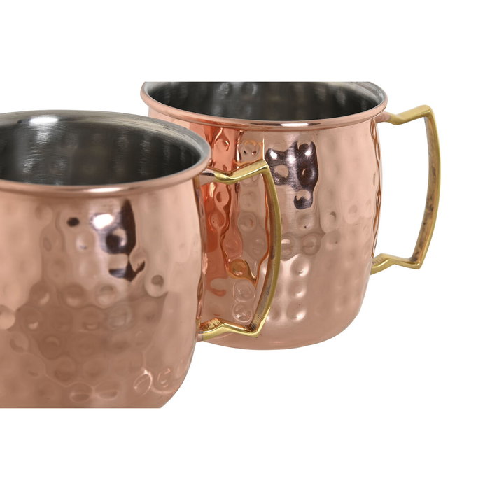 Home ESPRIT Ensemble de 2 mugs Doré 480 ml